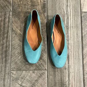 Lucky Brand teal leather ballet flats